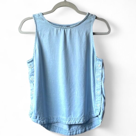 Velvet & Heart Button-Side Chambray Denim Jean Sleeveless Tank Top Size M - Picture 1 of 9